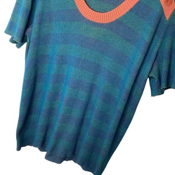 Anthropologie Striped Short Sleeve Sweater Sz 3X EUC - Picture 6 of 10